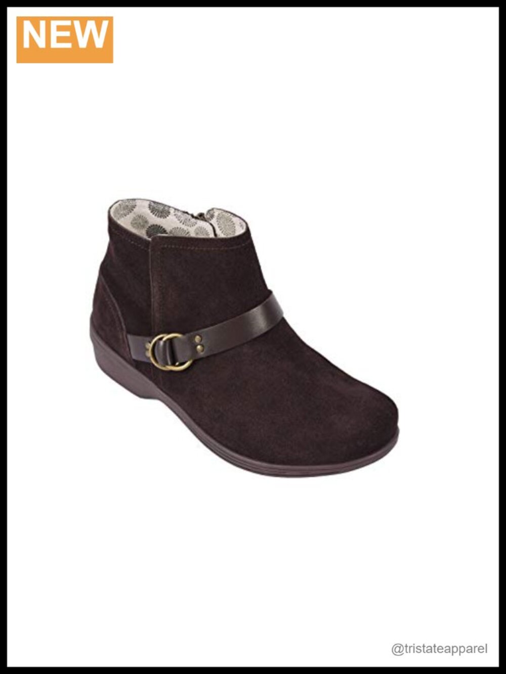 Women's Suede Ankle Boots with Orthotic Support Medial Zipper Wedge Heel